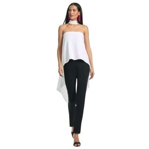 $325 NWT SACHIN & BABI Blythe Ivory Mock Neck Halter Top Long Flowing Tails SZ 2